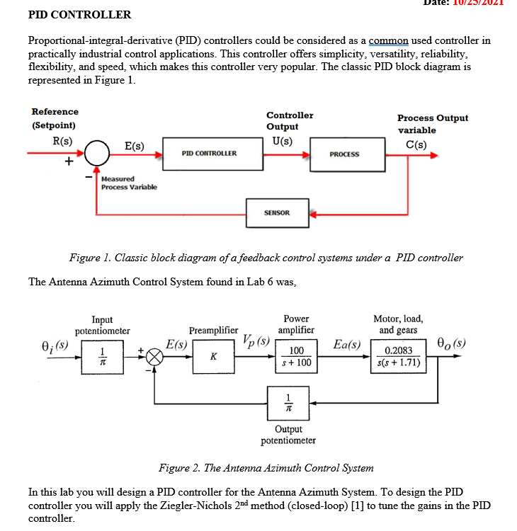 PID CONTROLLER Proportional-integral-derivative (PID) | Chegg.com