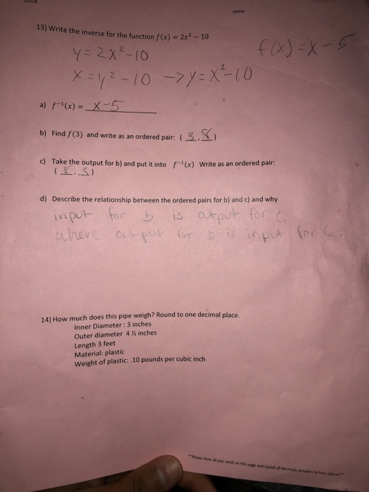 Solved Show all work for the following problems. Solve for | Chegg.com
