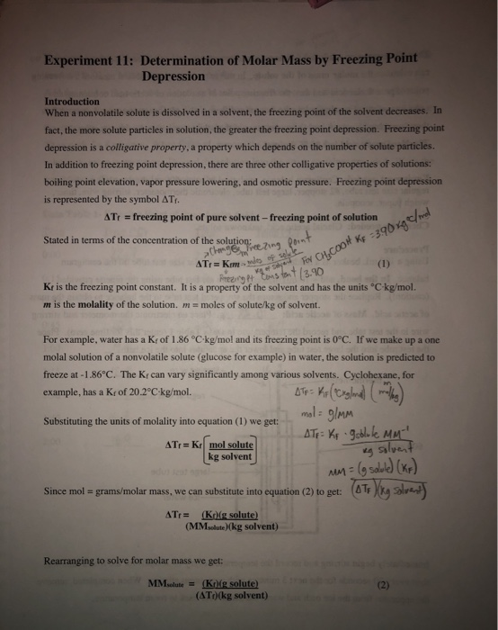 solved-experiment-11-determination-of-molar-mass-by-chegg