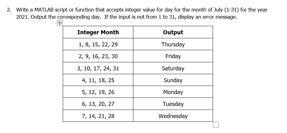 2 Write A Matlab Script Or Function That Accepts Chegg Com