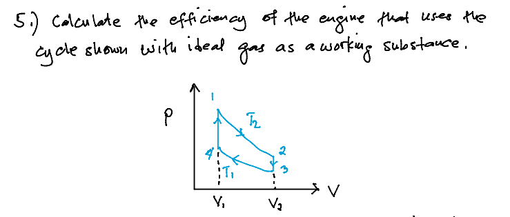 Solved 5.) Calculate the efficiency of the engine that uses | Chegg.com