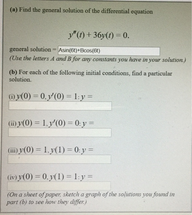 Solved (a) Find the general solution of the differential | Chegg.com