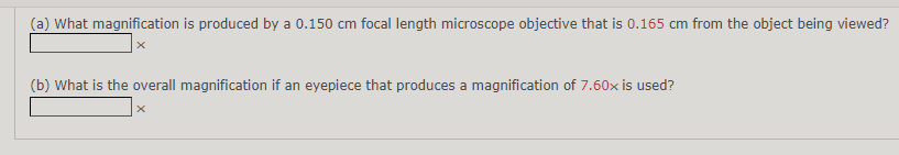 Solved (a) What magnification is produced by a 0.150 cm | Chegg.com