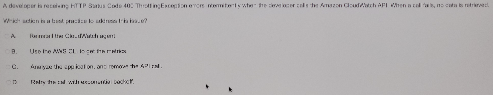 Solved A developer is receiving HTTP Status Code 400 | Chegg.com