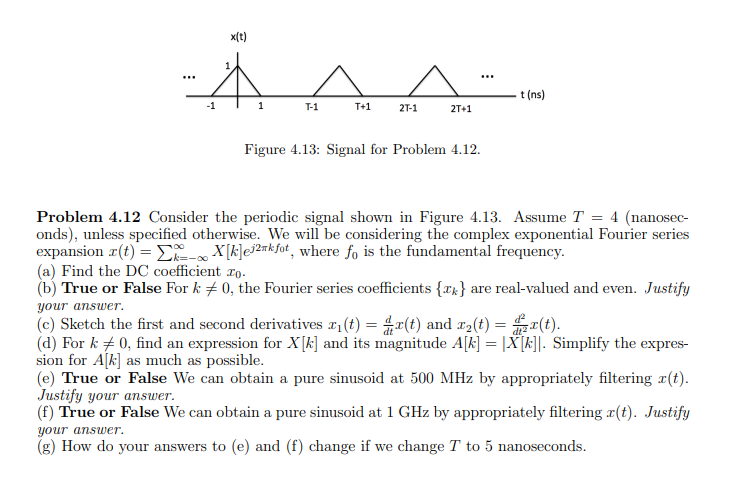 Solved Problem 4.12 Consider the periodic signal shown in | Chegg.com