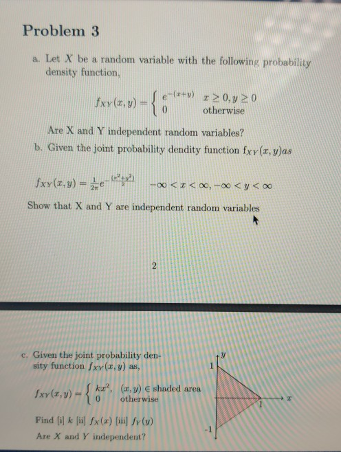 Solved Problem 3 a. Let X be a random variable with the | Chegg.com