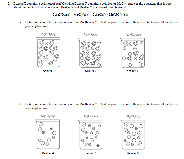 Solved 3. Beaker X contains a solution of AgNO; while Beaker