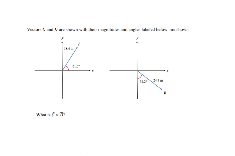 Solved Vectors C and D are shown with their magnitudes and | Chegg.com