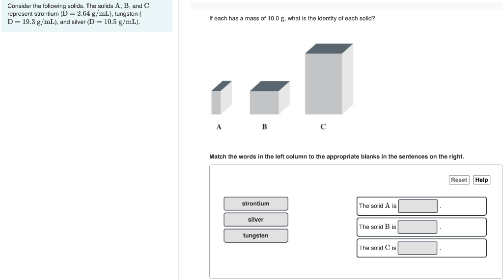 Solved Consider The Following Solids. The Solids A, B, And C | Chegg.com