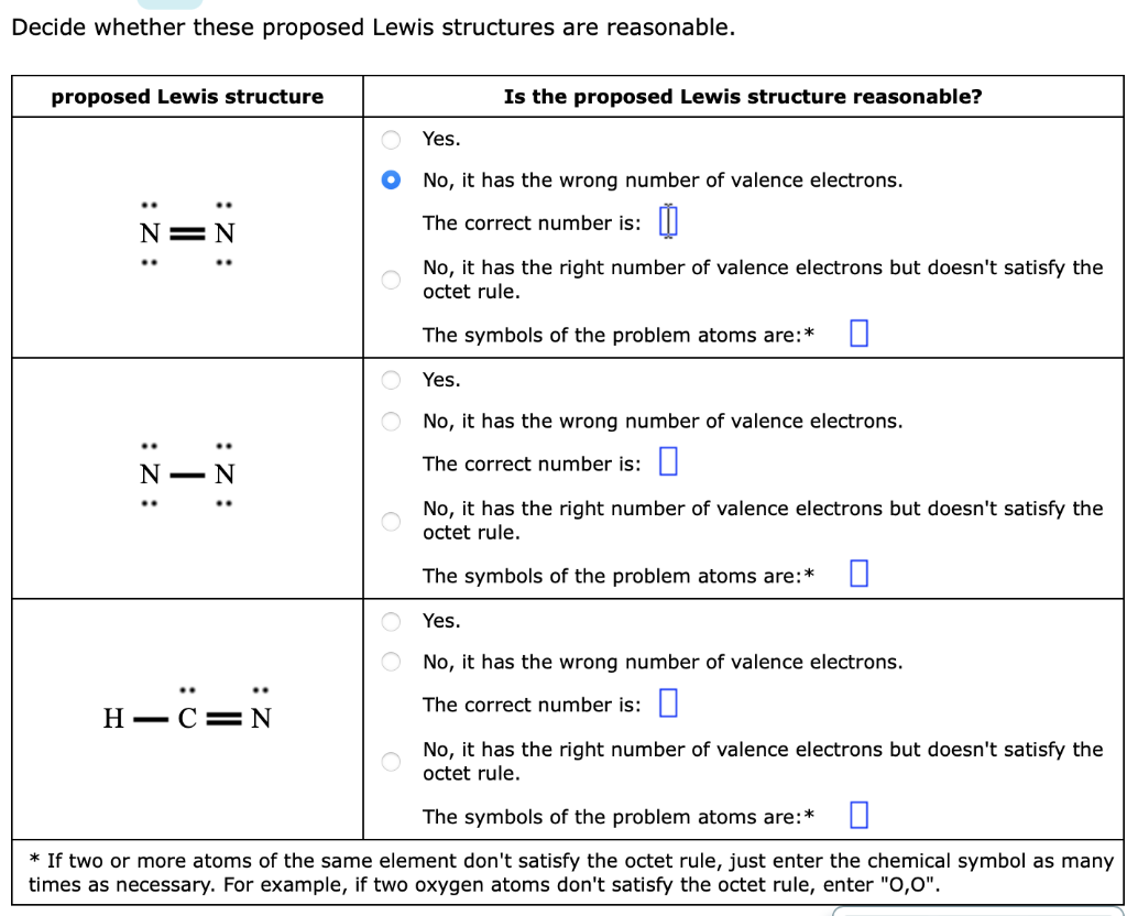 Solved Decide whether these proposed Lewis structures are | Chegg.com