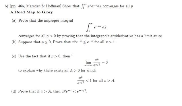 Solved E A B Pp 465 Marsden Hoffman Show That Chegg Com