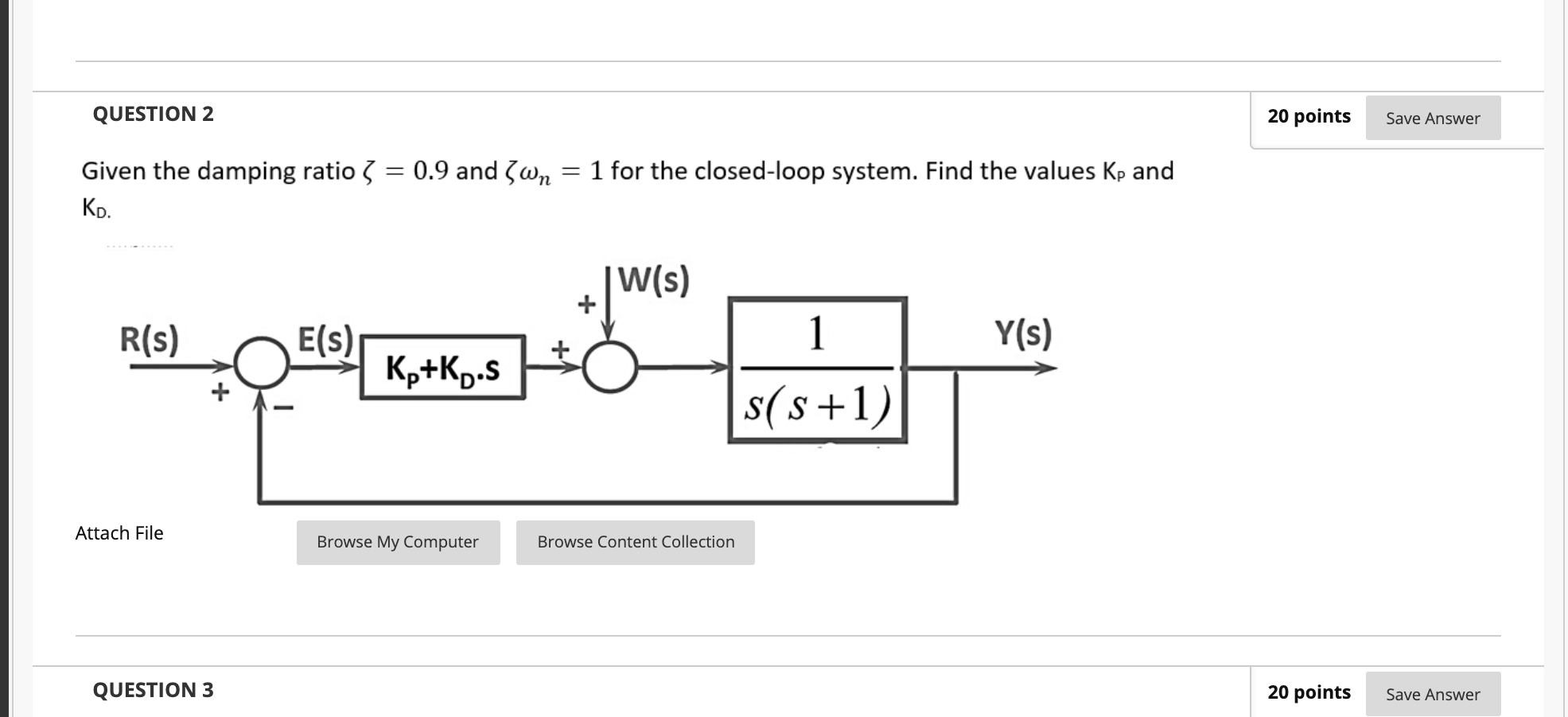 Solved QUESTION 2 20 points Save Answer = 1 for the | Chegg.com