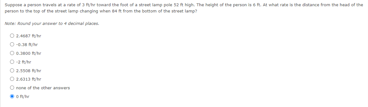Solved Suppose a person travels at a rate of 3ft/hr toward | Chegg.com