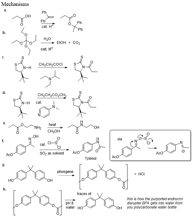 Solved Mechanisms a. Ph OH Ph cat. H* Ph Xen b. H20 EtOH +