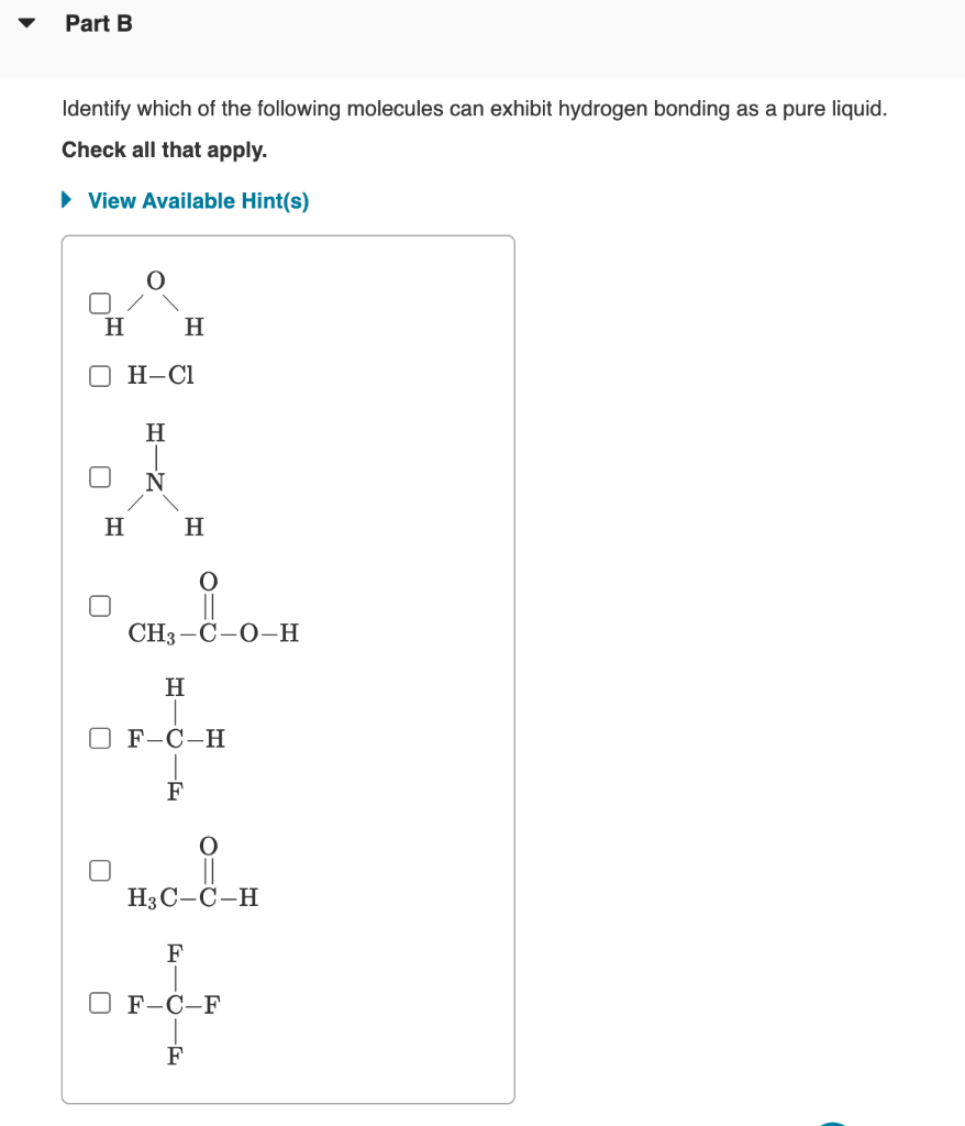 Solved Part A identify the correct conditions for forming a | Chegg.com