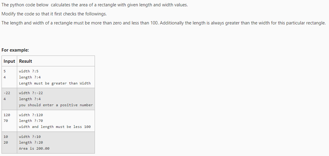 Solved The python code below calculates the area of a | Chegg.com