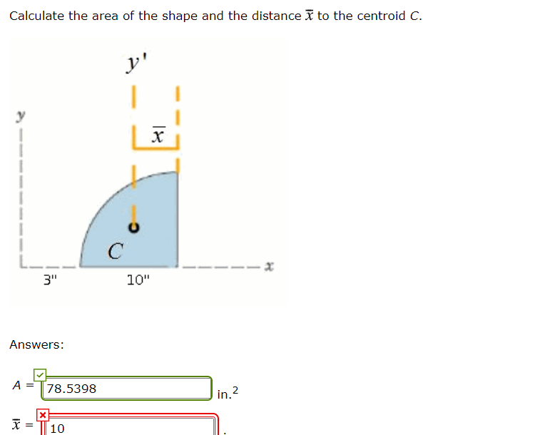 Solved Calculate the area of the shape and the distance I to | Chegg.com