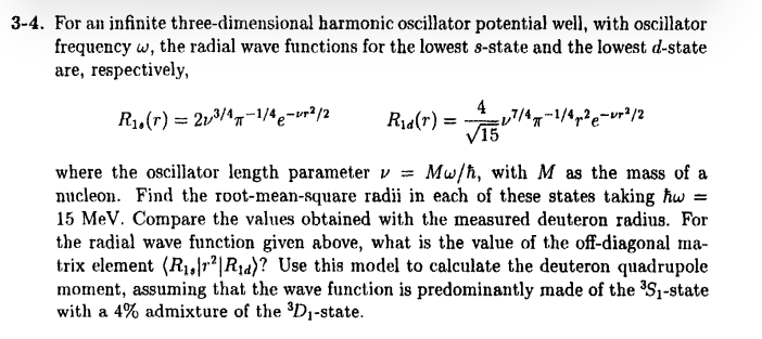 Solved For An Infinite Three Dimensional Harmonic Oscillator