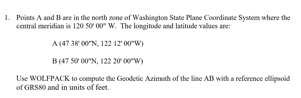 Solved Points A and B are in the north zone of Washington Chegg