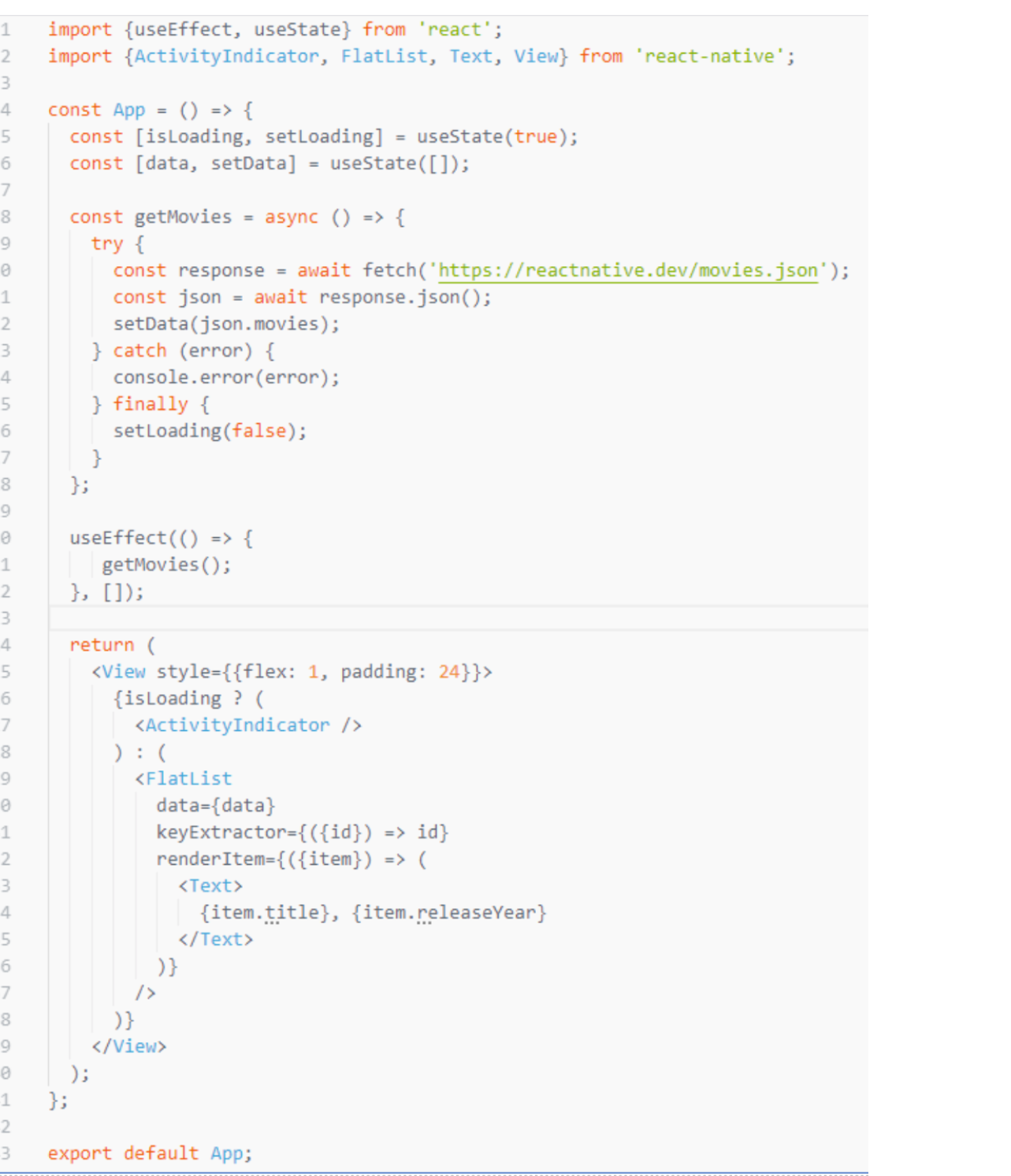 Solved import \{useEffect, useState\} from 'react'; import | Chegg.com