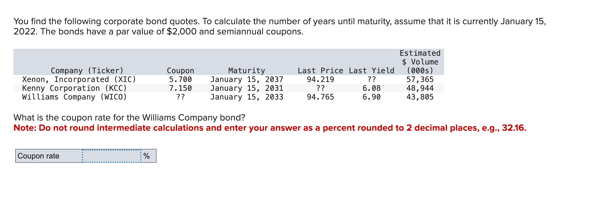 You find the following corporate bond quotes. To | Chegg.com