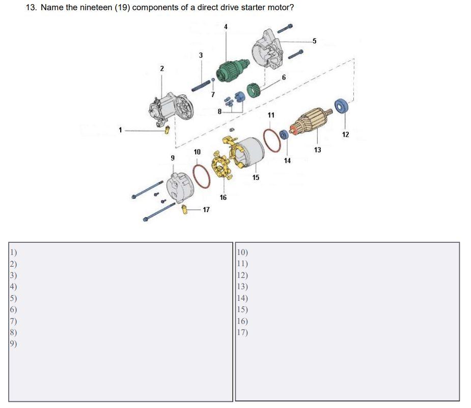 Solved 13. Name the (19) components of a direct
