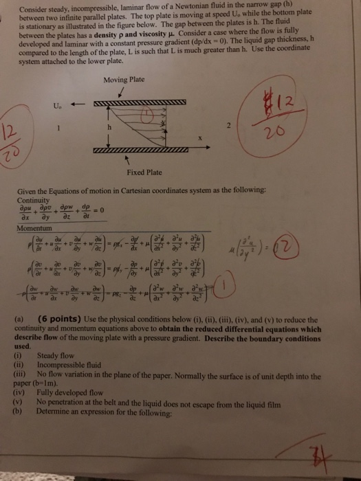 Solved (b) Consider Steady, Incompressible, Laminar Flow Of | Chegg.com