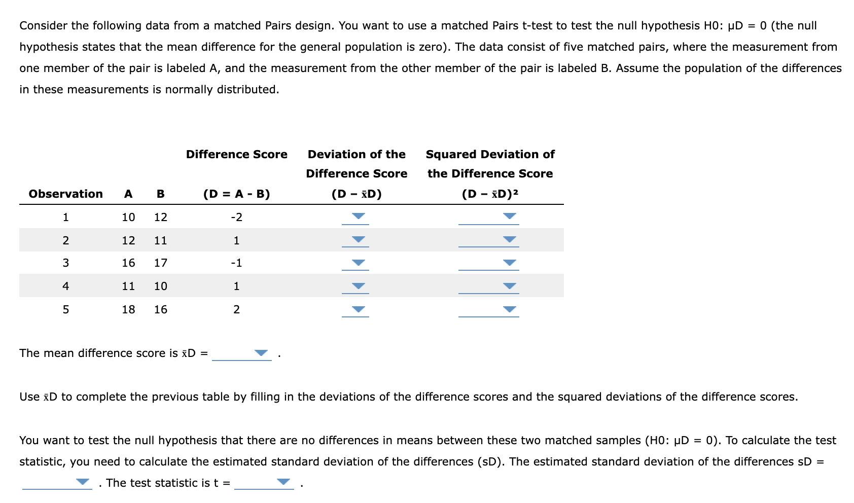 Solved Consider The Following Data From A Matched Pairs | Chegg.com