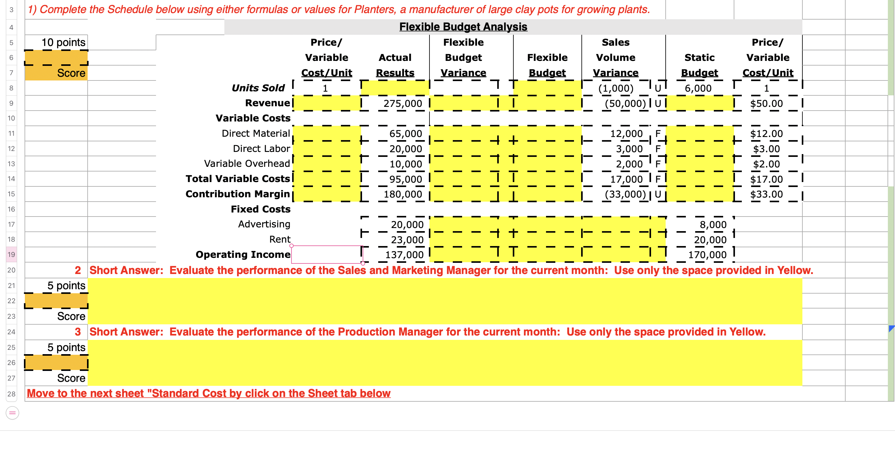 Solved Complete the Schedule below using either formulas or | Chegg.com