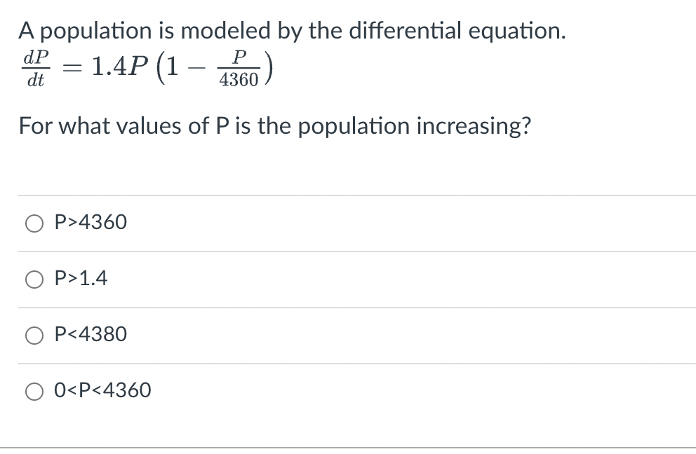 Solved A population is modeled by the differential | Chegg.com
