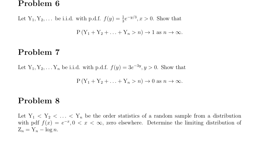 Solved Problem 6 Let Y1 Y2 Be I I D With P D F F Y Chegg Com