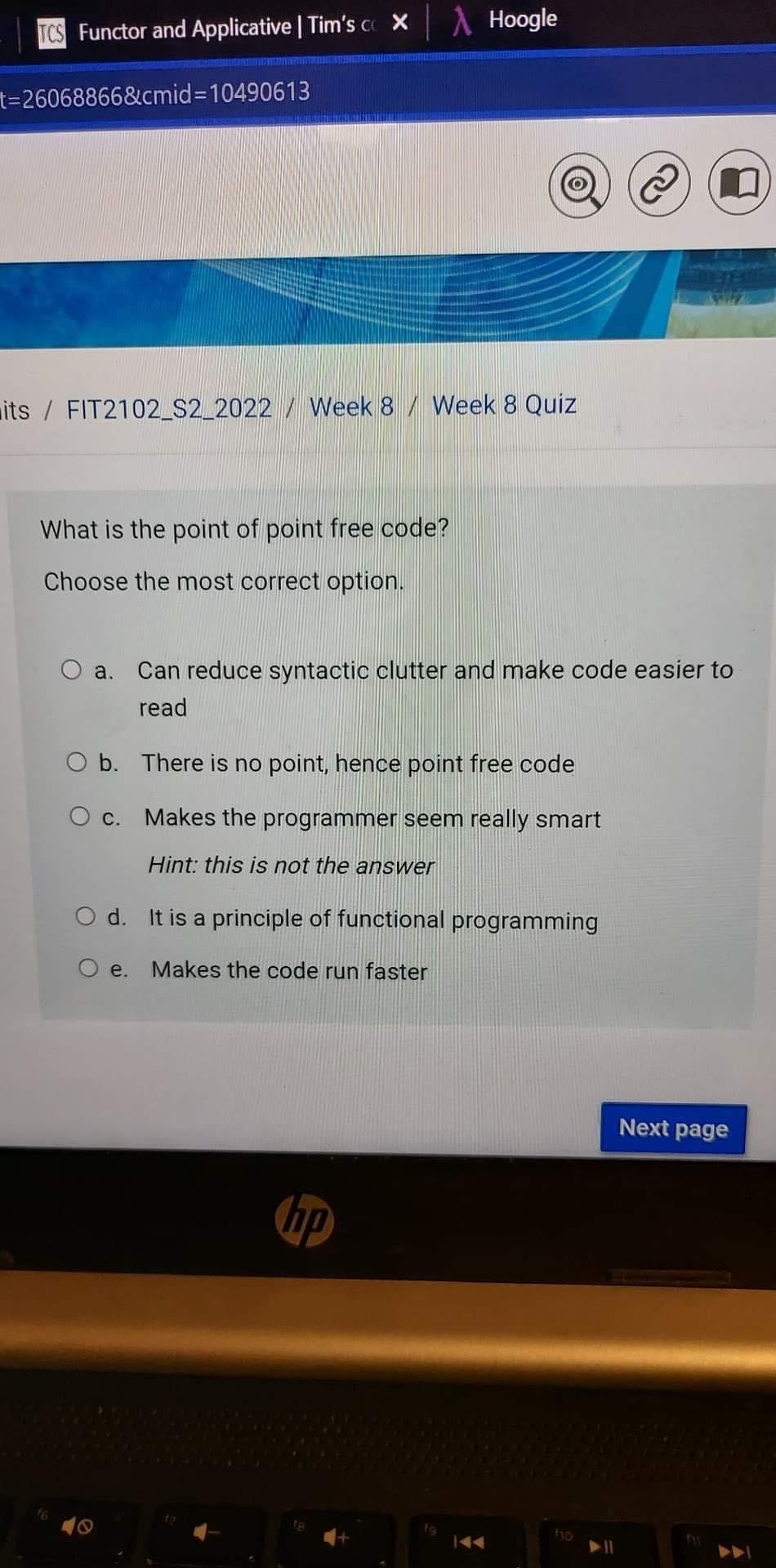 Solved What is the point of point free code? Choose the most | Chegg.com