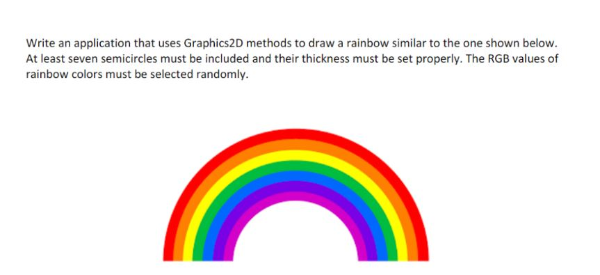 Solved Write an application that uses Graphics2D methods to | Chegg.com
