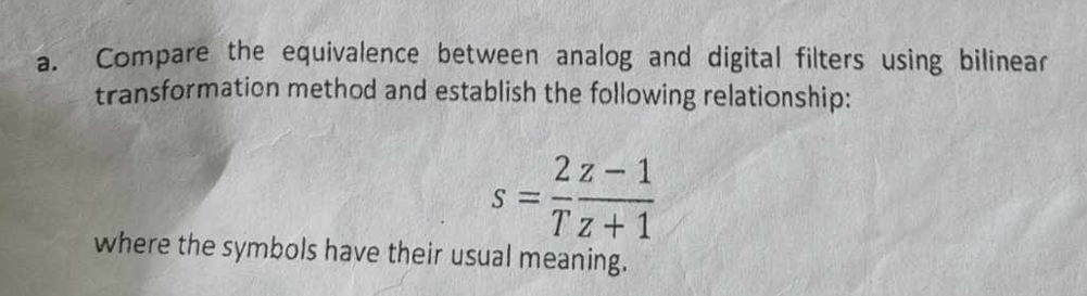 Solved a. Compare the equivalence between analog and digital | Chegg.com