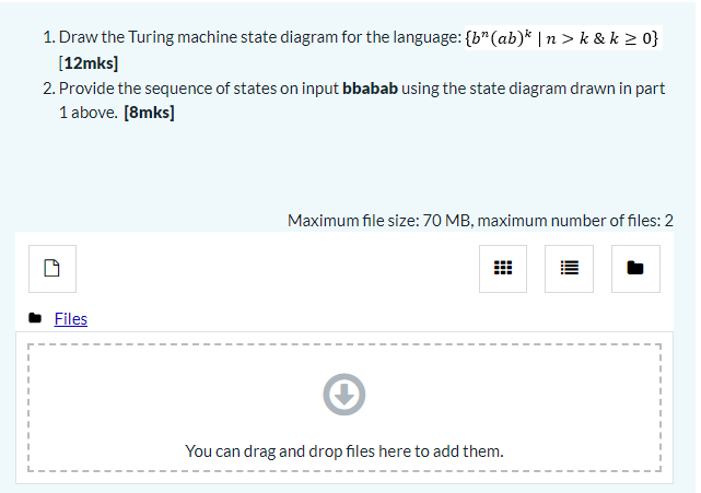 Solved Draw the Turing machine state diagram for the | Chegg.com