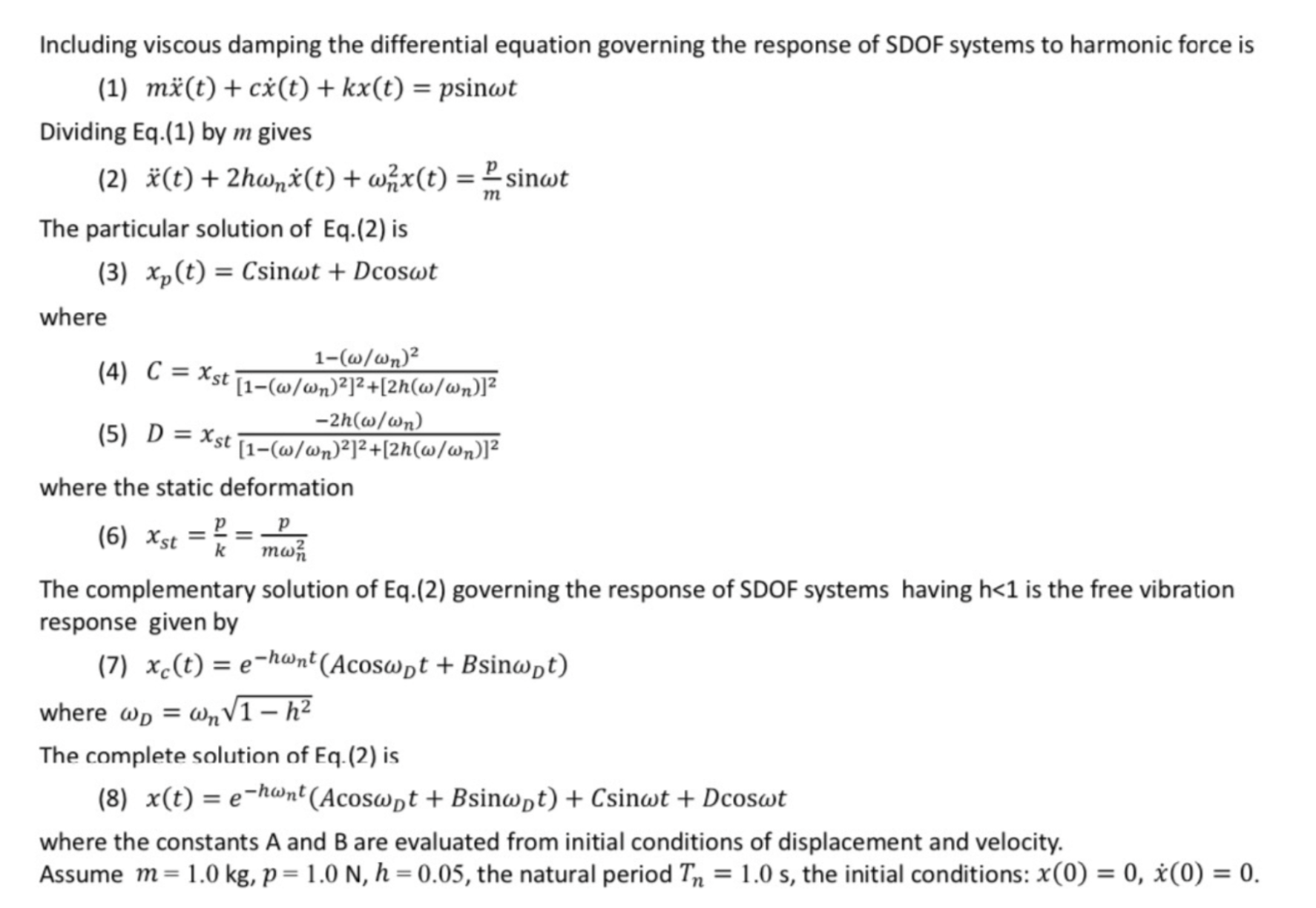 Solved Including viscous damping the differential equation | Chegg.com