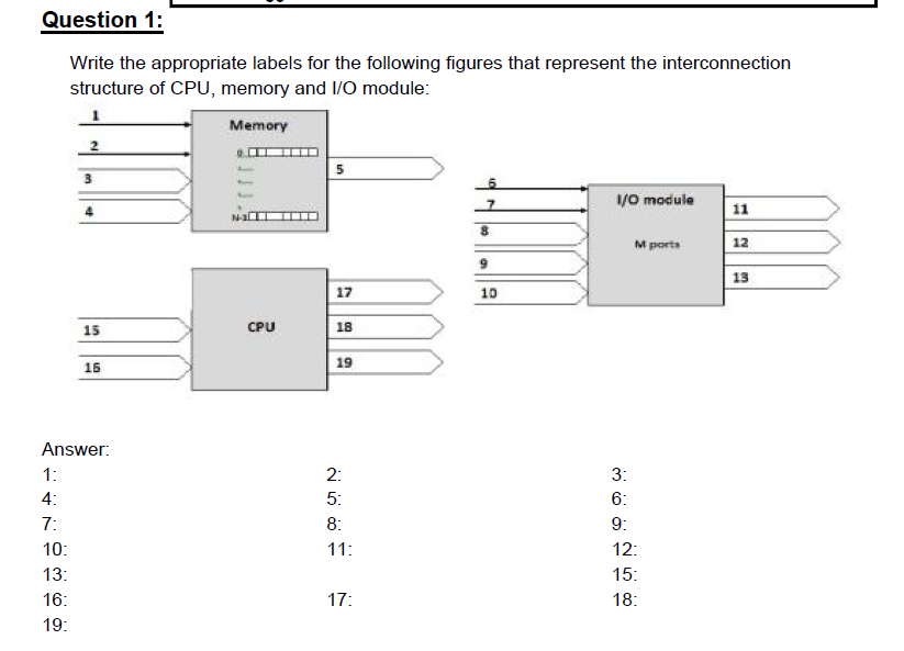 Solved Question 1: Write the appropriate labels for the | Chegg.com