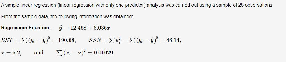 Solved A simple linear regression (linear regression with | Chegg.com