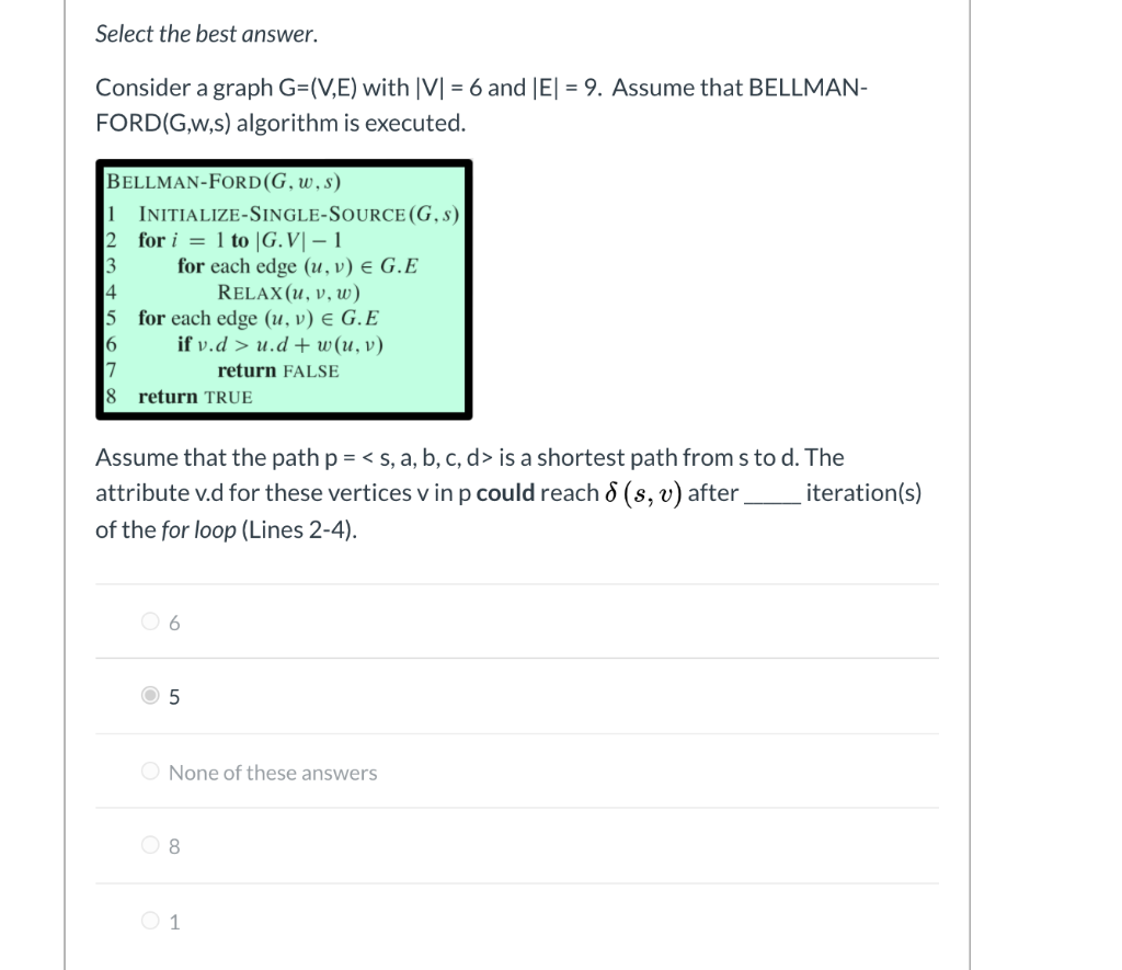 Solved Check All That Apply Consider A Graph G Ve Ass Chegg Com