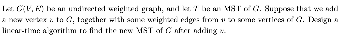 Solved Let G(V,E) be an undirected weighted graph, and let T | Chegg.com