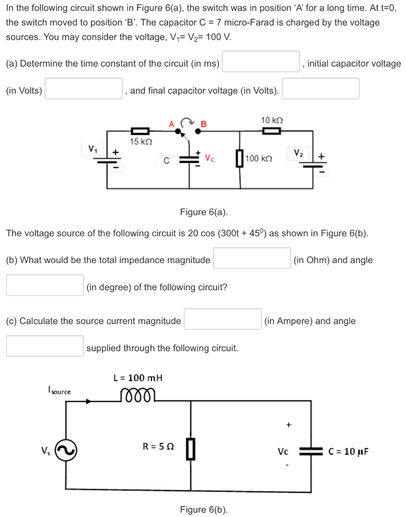 Solved In the following circuit shown in Figure 6(a), the | Chegg.com