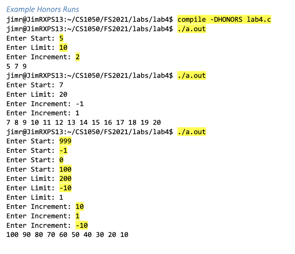 Solved For the lab assignment, you may use any C statements | Chegg.com