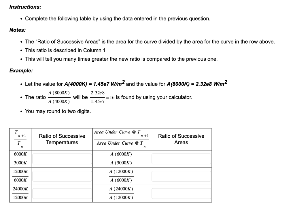 Solved - Complete the table below. - Enter values exactly as | Chegg.com