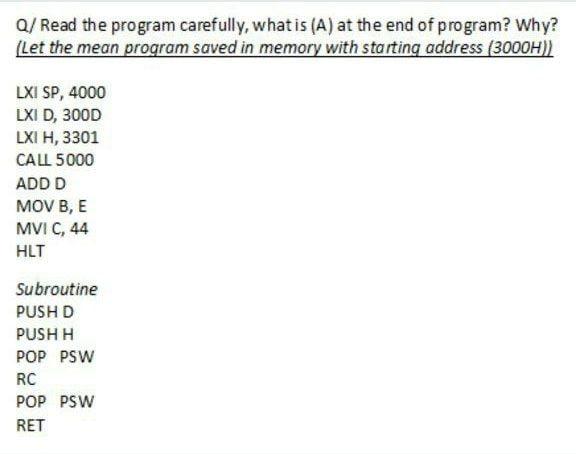 Q/ Read the program carefully, what is (A) at the end | Chegg.com