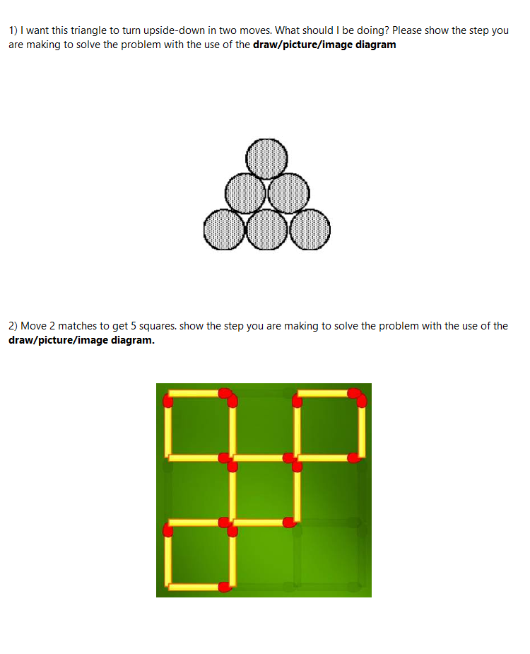 Solved 1) I want this triangle to turn upside-down in two | Chegg.com