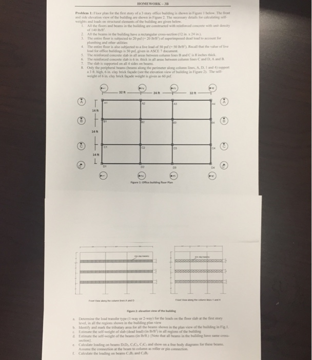 Problem 1:Floor plan for the first story of a 3 story | Chegg.com