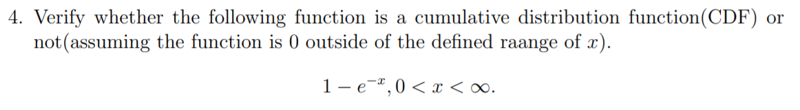 Solved 4. Verify whether the following function is a | Chegg.com