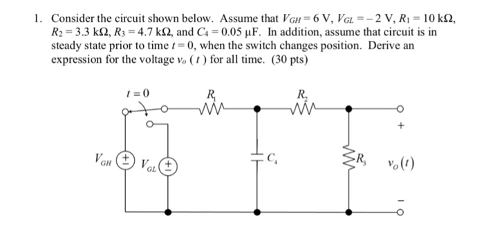 Solved 1. Consider the circuit shown below. Assume that VGH= | Chegg.com