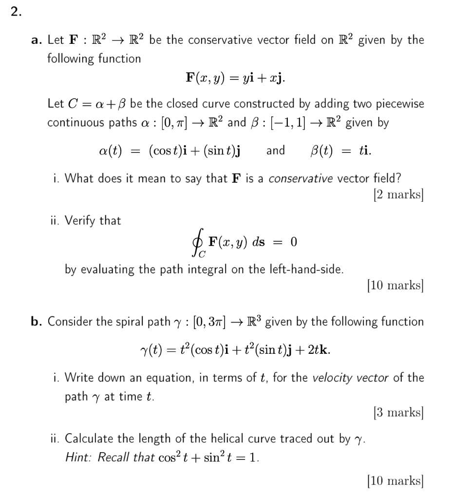 Solved A Let F R2 Rp Be The Conservative Vector Field Chegg Com