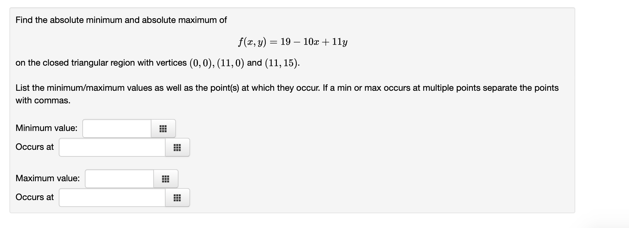 Solved Find the absolute minimum and absolute maximum of | Chegg.com